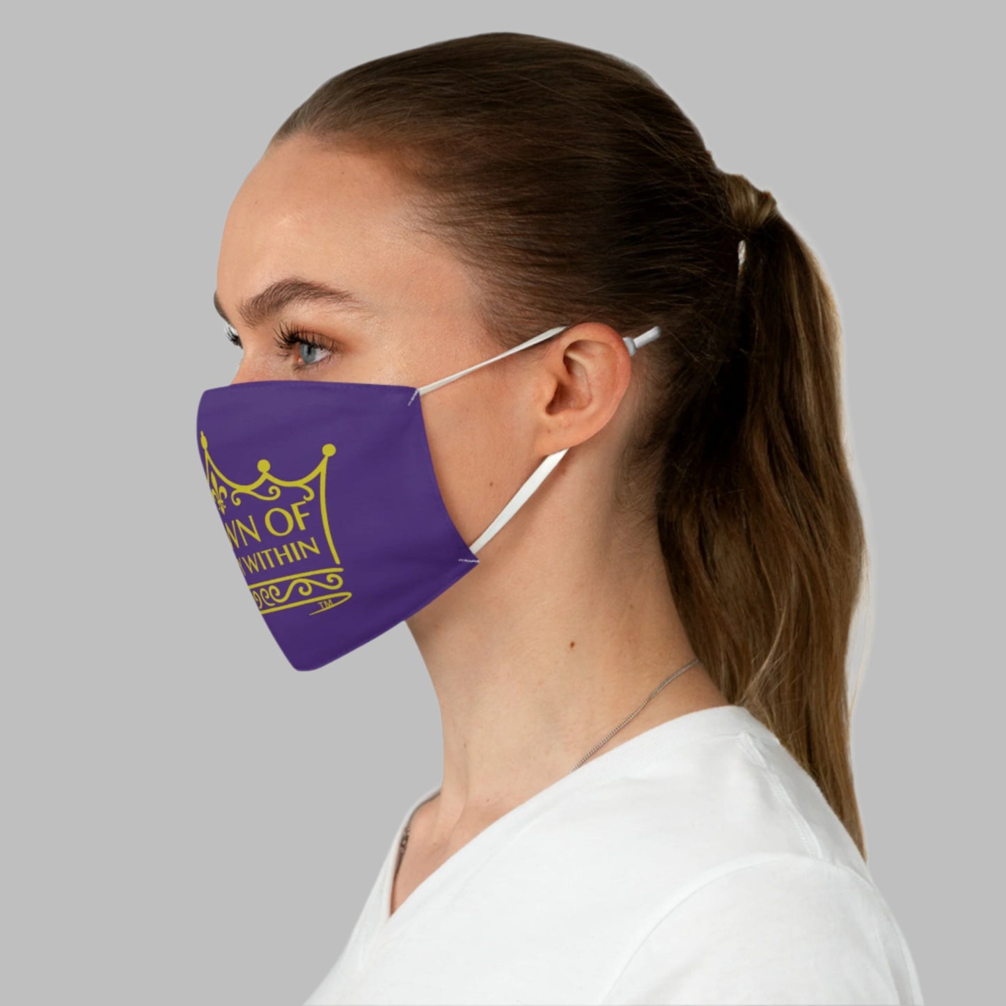 Signature Crown of Beauty Within™ Purple Fabric Face Mask