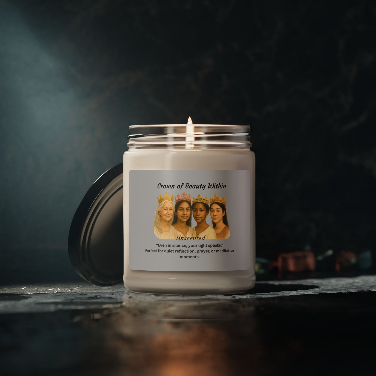 Crowned Light Candle | Unscented | 100% Natural Soy Wax Blend Candle 9oz