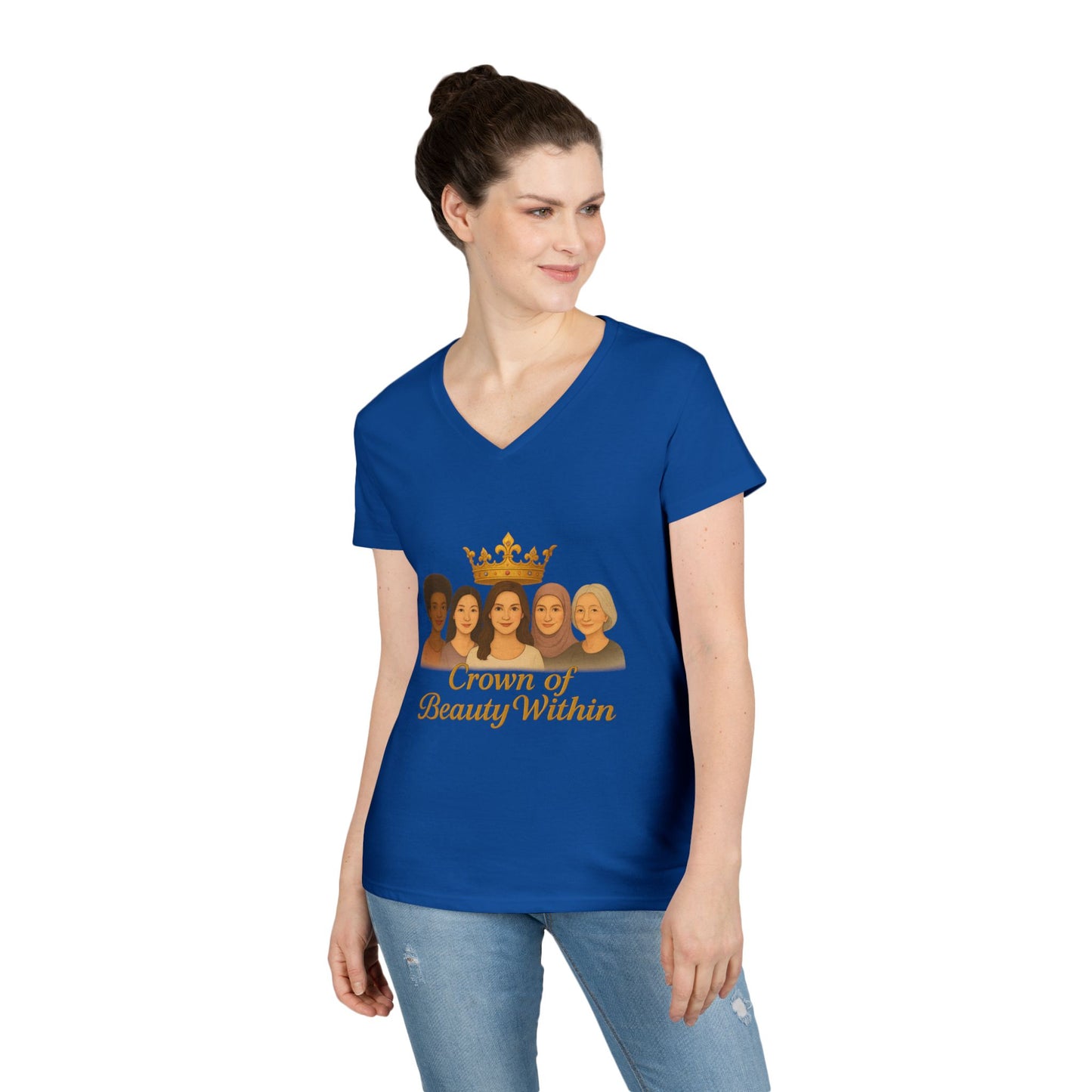 Sisters of Strength | V-Neck T-Shirt for Empowerment & Self-Love
