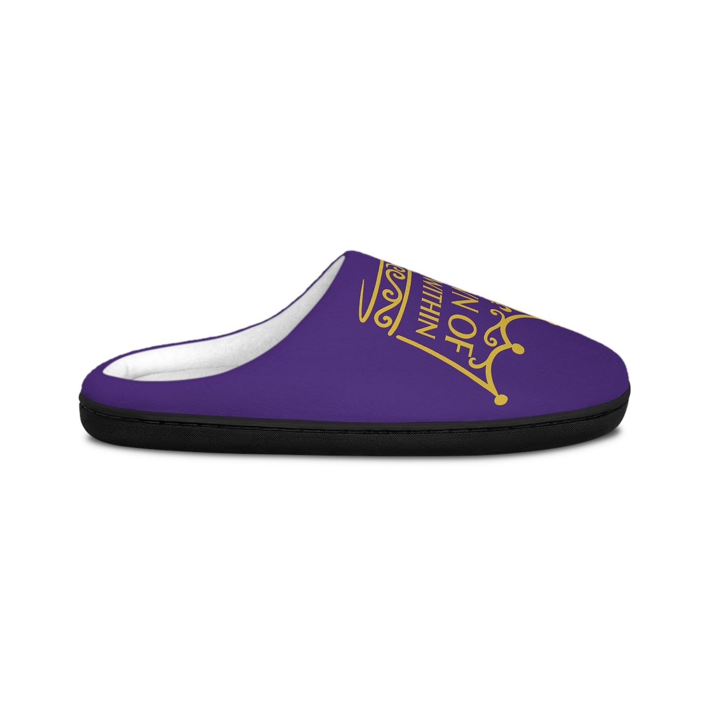 Crown of Beauty Within™ Comfort Slippers – Purple & Gold Edition