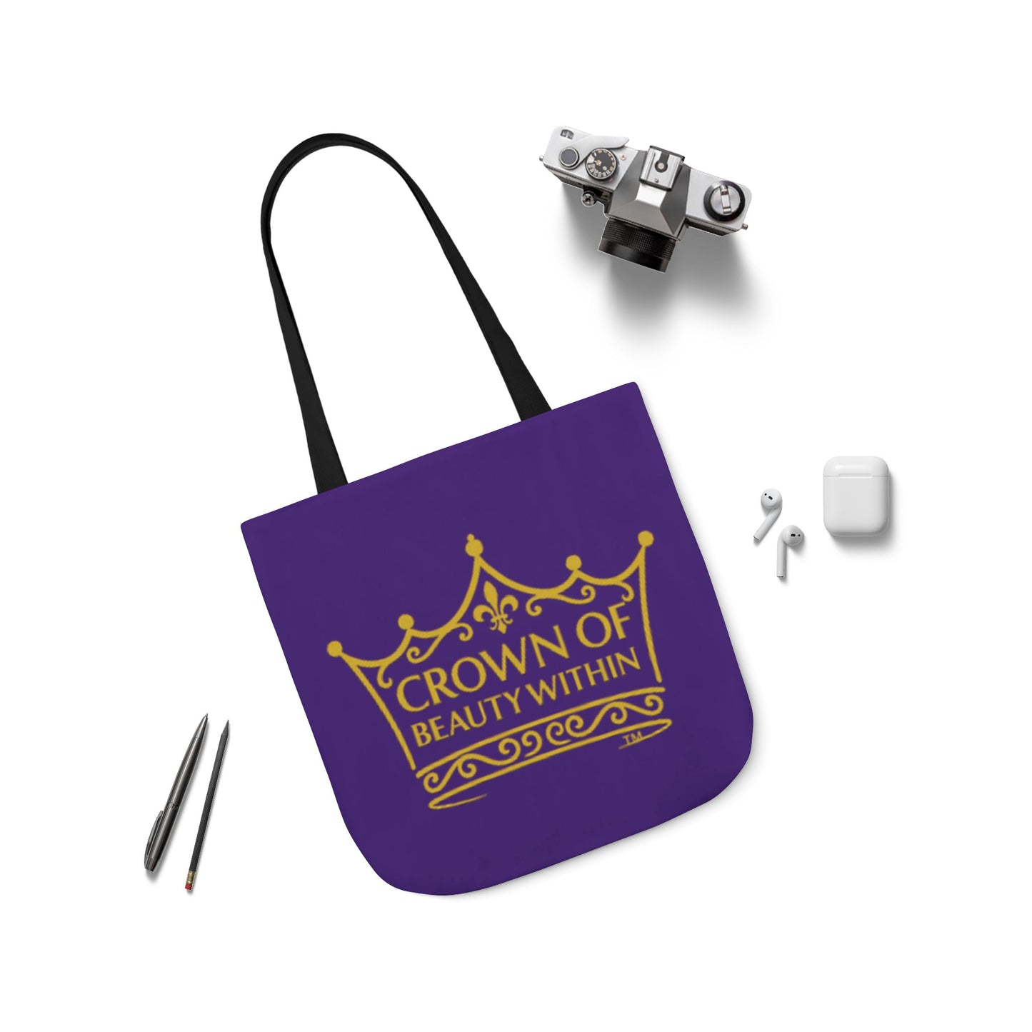 Signature Crown Canvas Tote Bag – “Ladies, Time to Wear Your Crown”