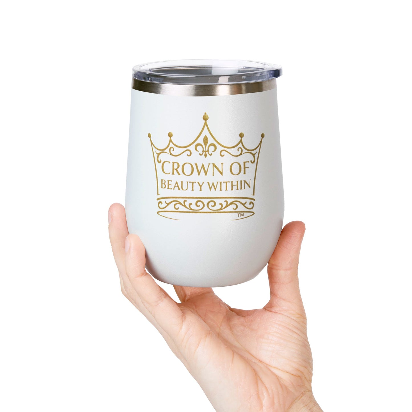 Signature Crown of Beauty Within™ | Wine Tumbler, 12oz | Gifts for Her, Women's Inspirational