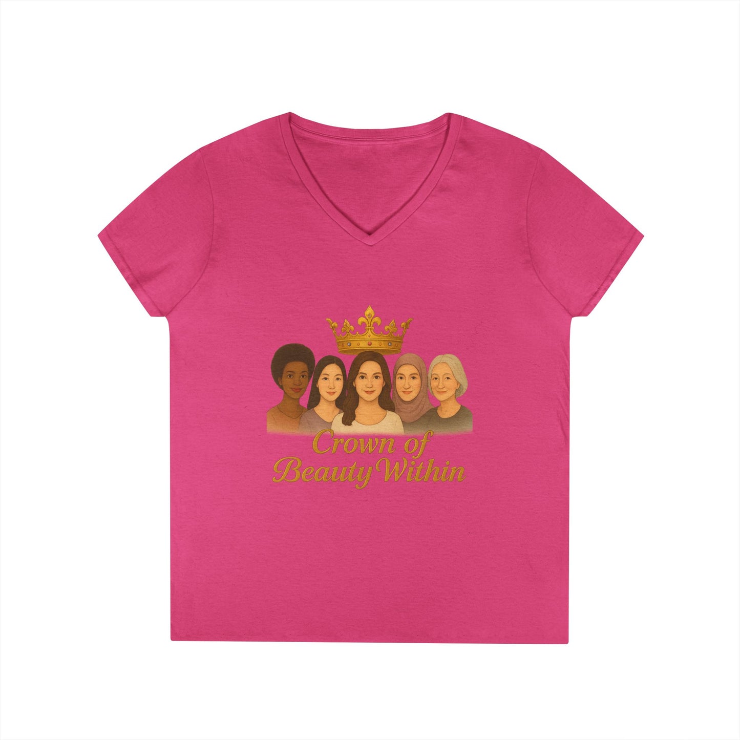 Sisters of Strength | V-Neck T-Shirt for Empowerment & Self-Love