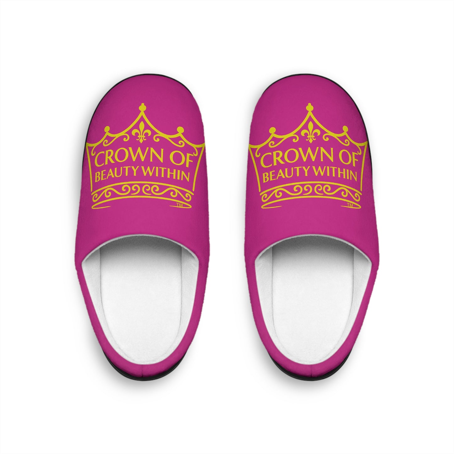 Crown of Beauty Within™ Comfort Slippers – Pink & Gold Edition