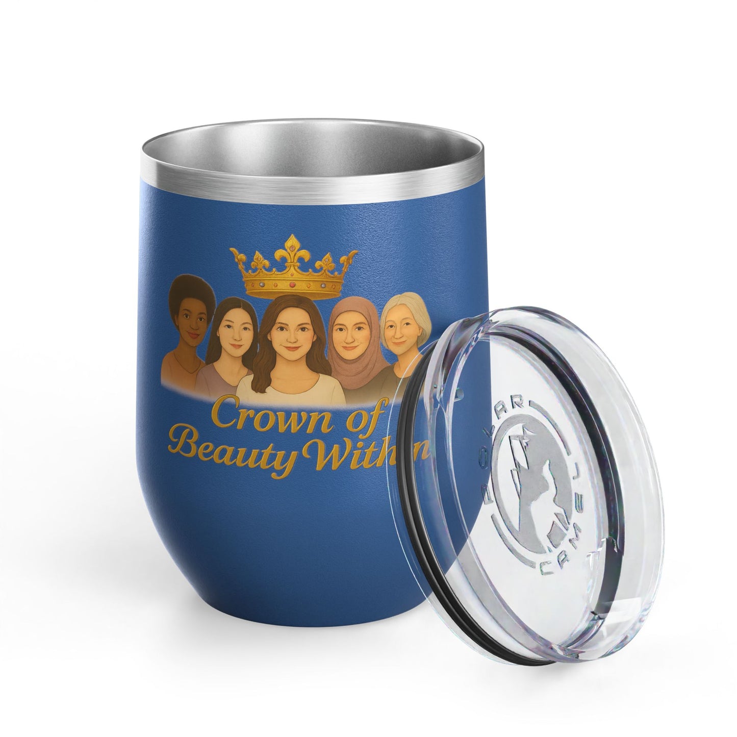 Sisters of Strength Empowering Wine Tumbler, 12oz | Crown of Beauty Within™ | Gifts for Her, Women's Inspirational