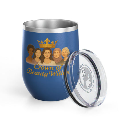 Sisters of Strength Empowering Wine Tumbler, 12oz | Crown of Beauty Within™ | Gifts for Her, Women's Inspirational