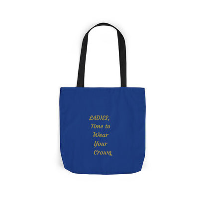 Signature Crown Canvas Dark Blue Tote Bag – “Ladies, Time to Wear Your Crown”