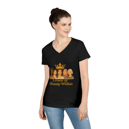 Sisters of Strength | V-Neck T-Shirt for Empowerment & Self-Love