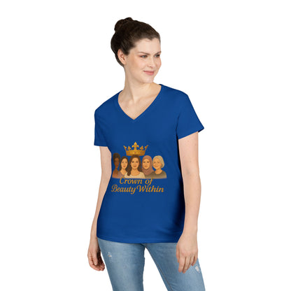 Sisters of Strength | V-Neck T-Shirt for Empowerment & Self-Love