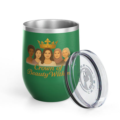 Sisters of Strength Empowering Wine Tumbler, 12oz | Crown of Beauty Within™ | Gifts for Her, Women's Inspirational