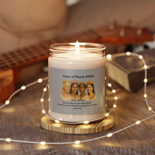 Crowned Light Candle | Unscented | 100% Natural Soy Wax Blend Candle 9oz