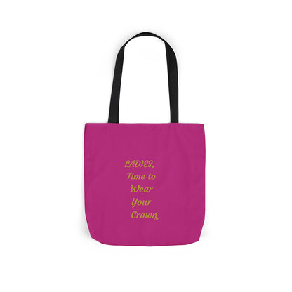 Signature Crown Canvas Pink Tote Bag – “Ladies, Time to Wear Your Crown”