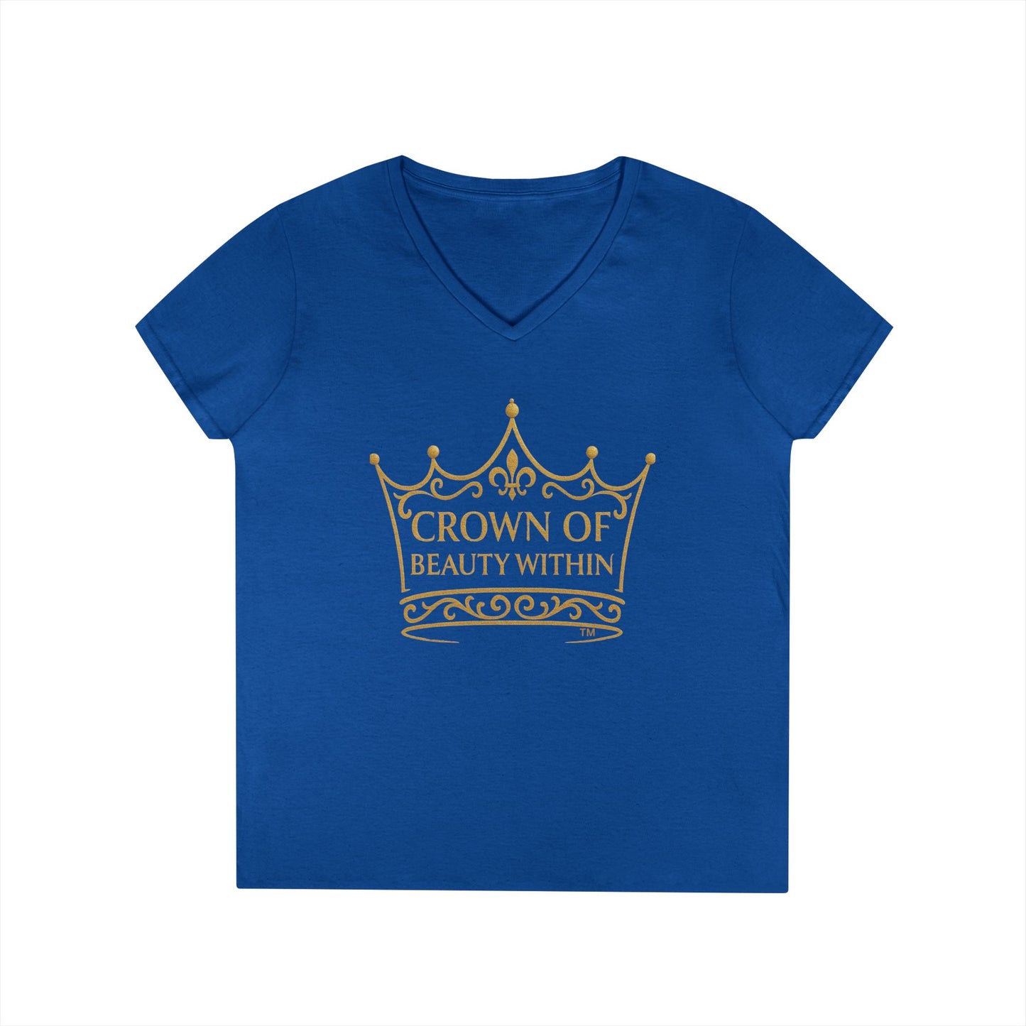 Signature Crown of Beauty Within™ | V-Neck T-Shirt | Empowerment Tee | Self-Love Shirt