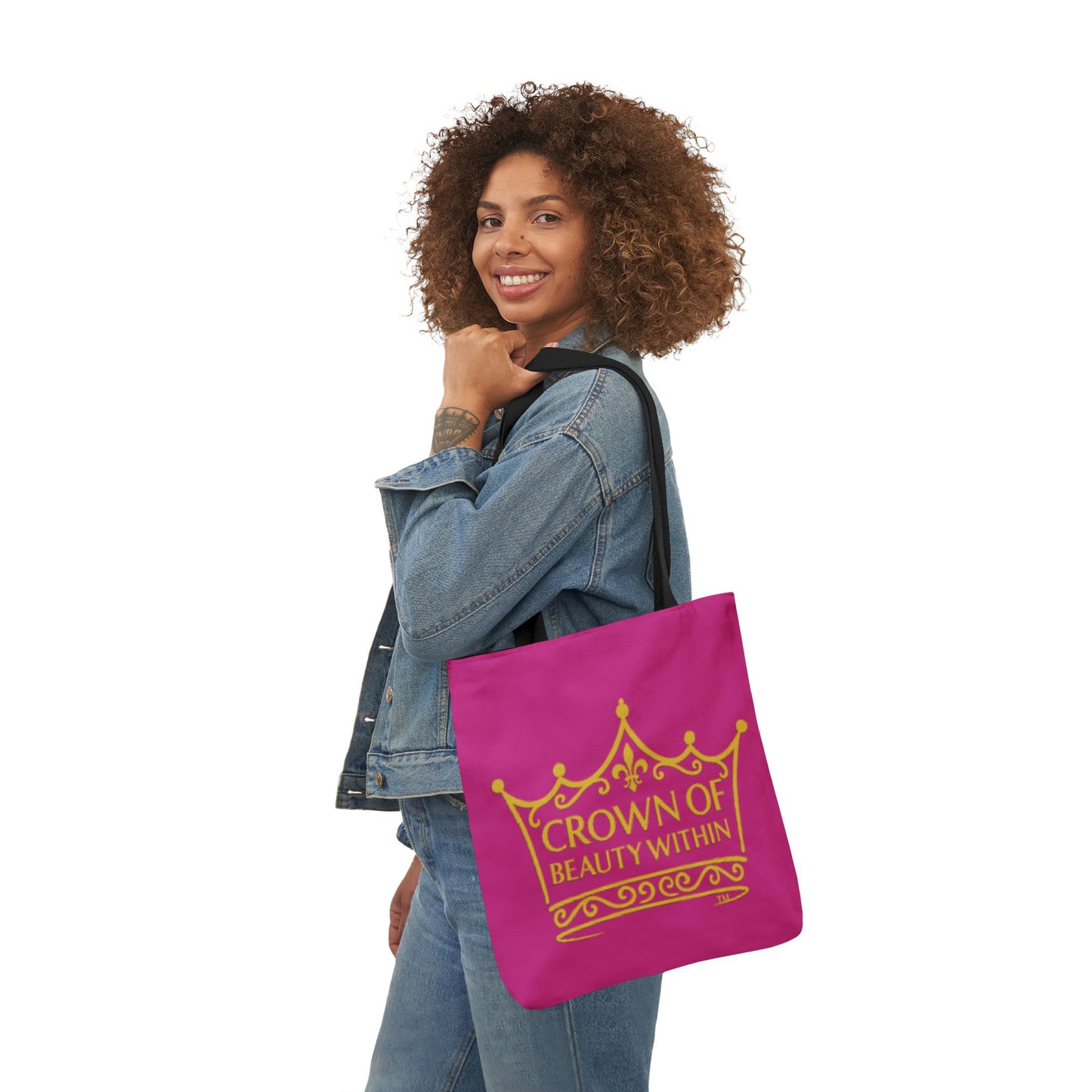 Signature Crown Canvas Pink Tote Bag – “Ladies, Time to Wear Your Crown”