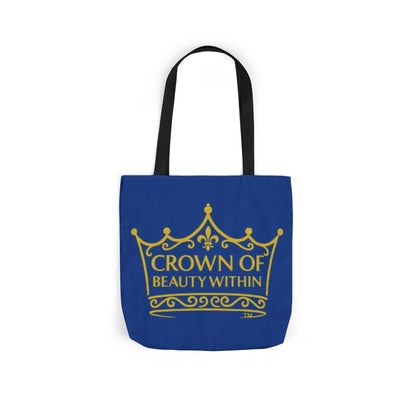 Signature Crown Canvas Dark Blue Tote Bag – “Ladies, Time to Wear Your Crown”