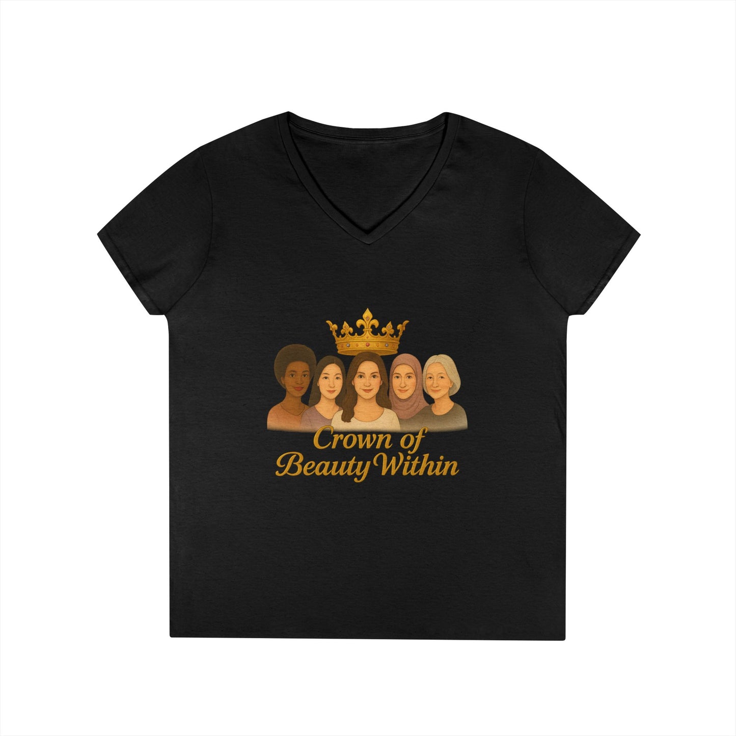 Sisters of Strength | V-Neck T-Shirt for Empowerment & Self-Love