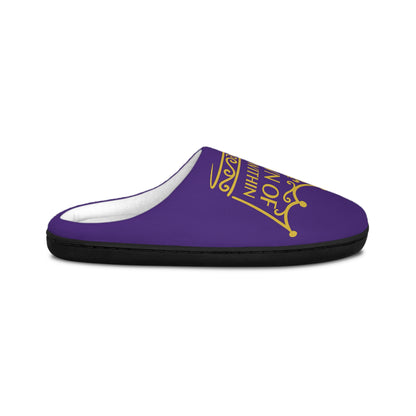 Crown of Beauty Within™ Comfort Slippers – Purple & Gold Edition