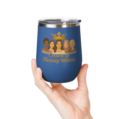 Sisters of Strength Empowering Wine Tumbler, 12oz | Crown of Beauty Within™ | Gifts for Her, Women's Inspirational