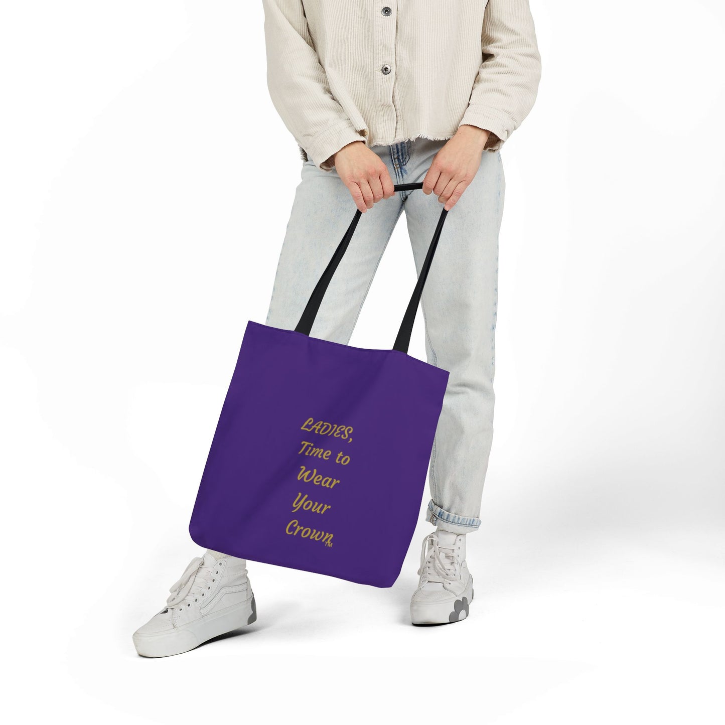 Signature Crown Canvas Tote Bag – “Ladies, Time to Wear Your Crown”