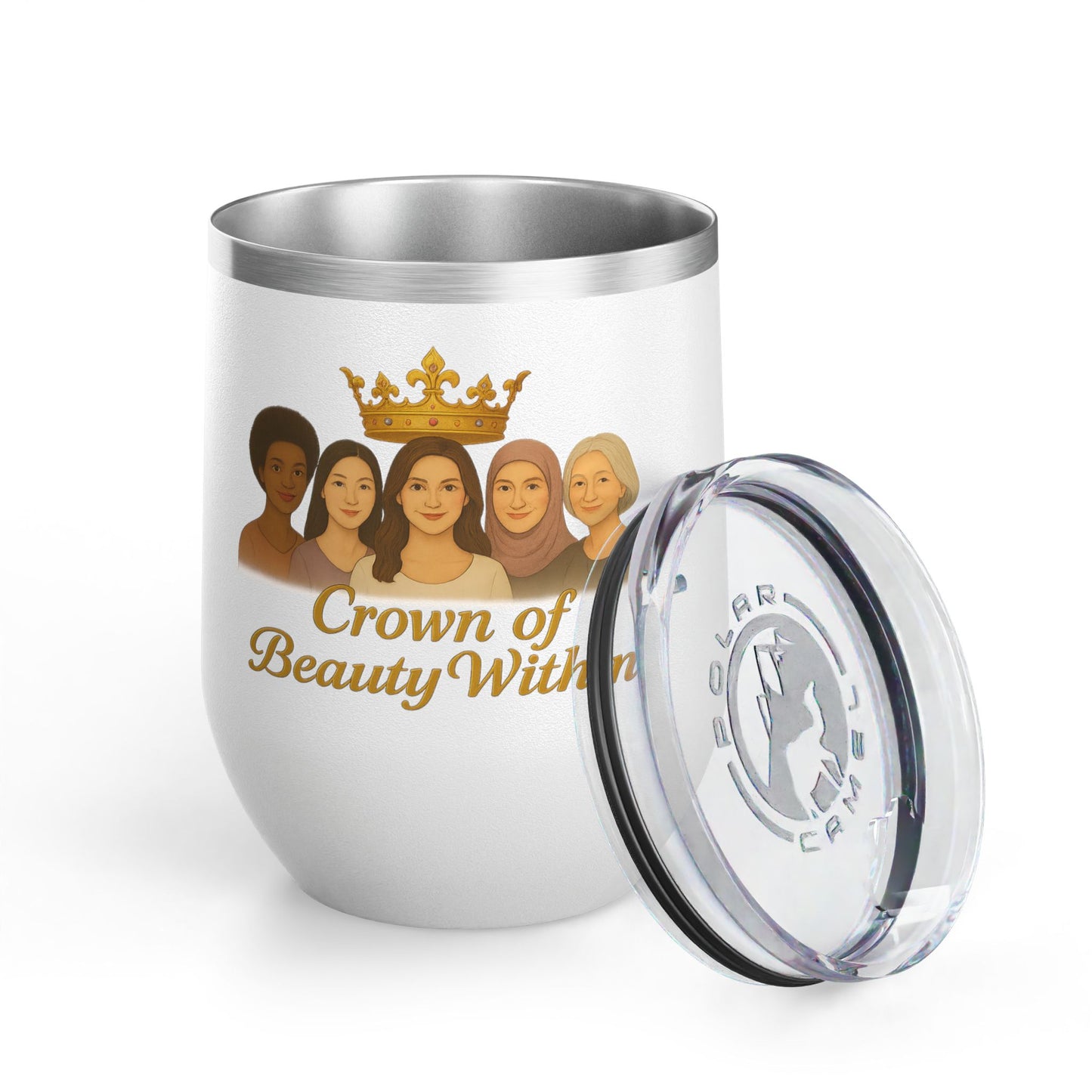 Sisters of Strength Empowering Wine Tumbler, 12oz | Crown of Beauty Within™ | Gifts for Her, Women's Inspirational