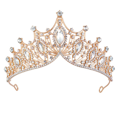 Gold Crown for Women Crystal Princess Tiaras Rhinestone Queen Headband Wedding Bridal Hair Accessories Birthday Prom Pageant Party Coming of Age Ceremony Photo Props