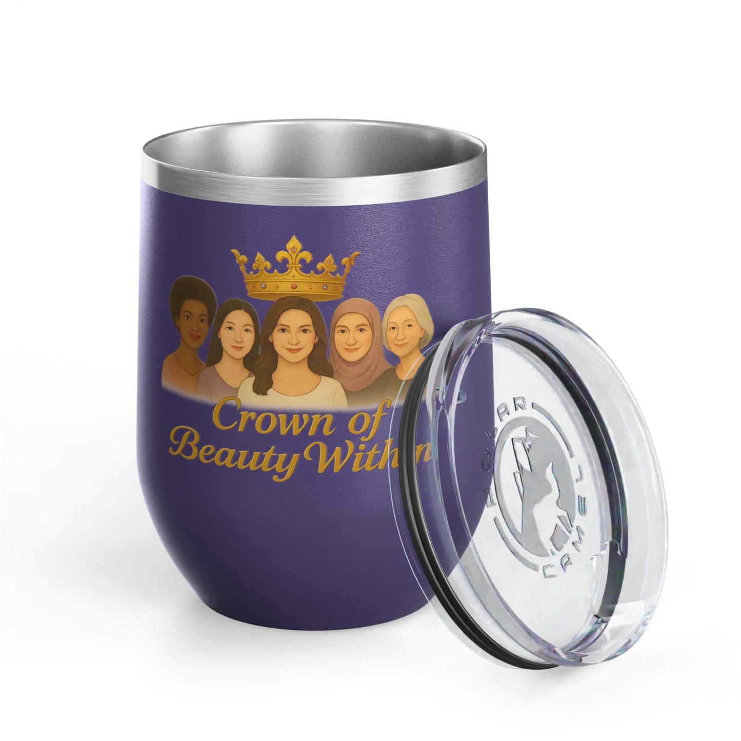 Sisters of Strength Empowering Wine Tumbler, 12oz | Crown of Beauty Within™ | Gifts for Her, Women's Inspirational