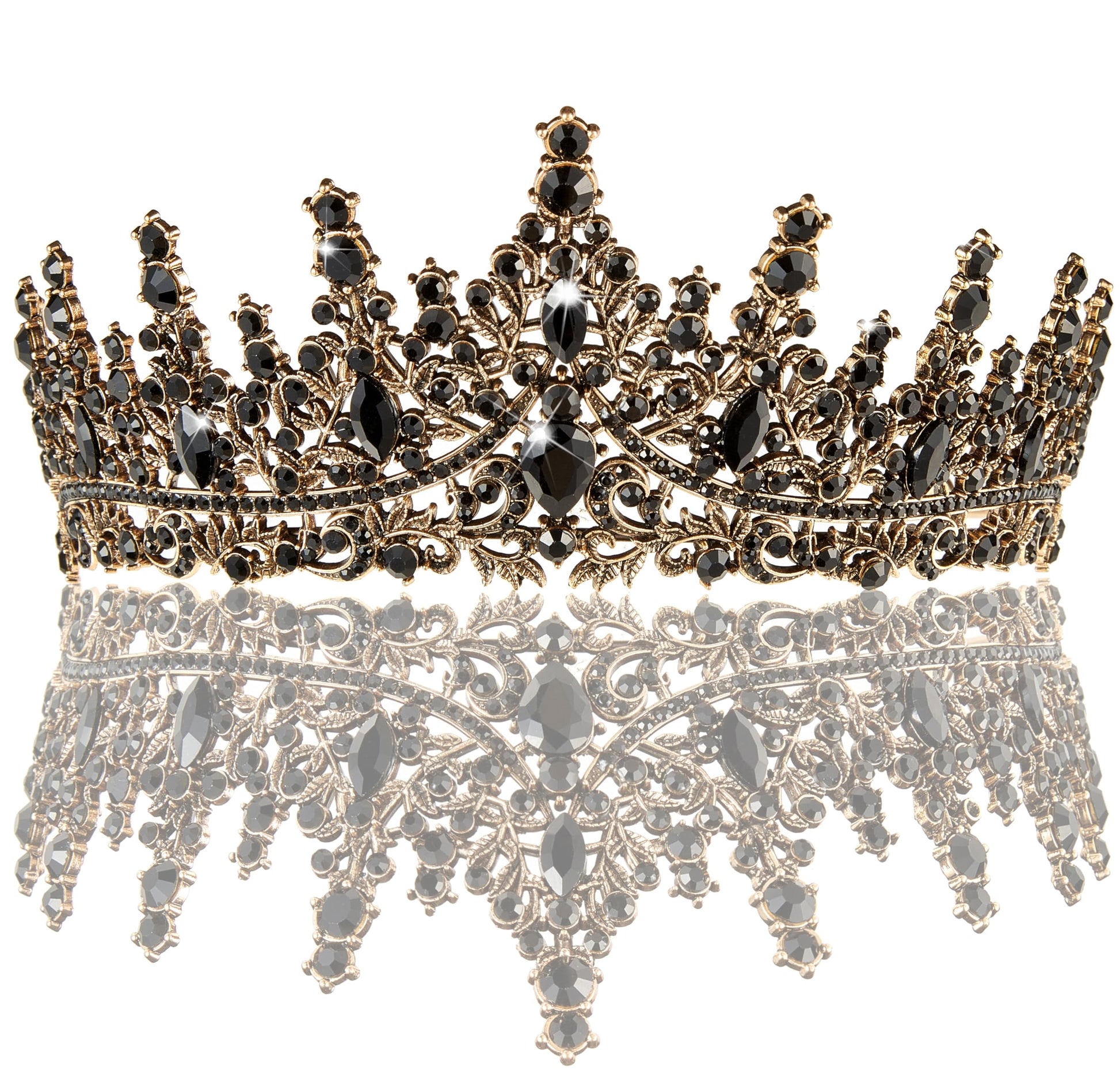Gold Crown for Women Crystal Princess Tiaras Rhinestone Queen Headband Wedding Bridal Hair Accessories Birthday Prom Pageant Party Coming of Age Ceremony Photo Props
